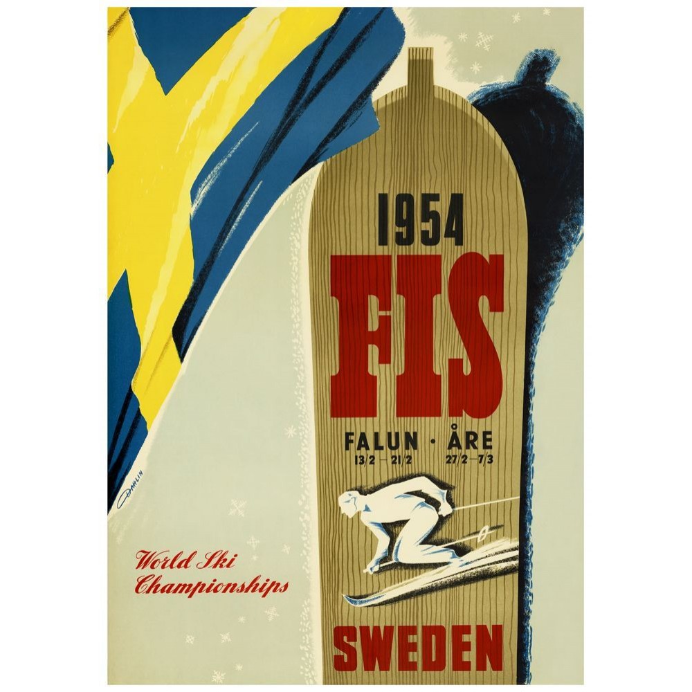 Vykort Skid VM Åre & Falun 1954